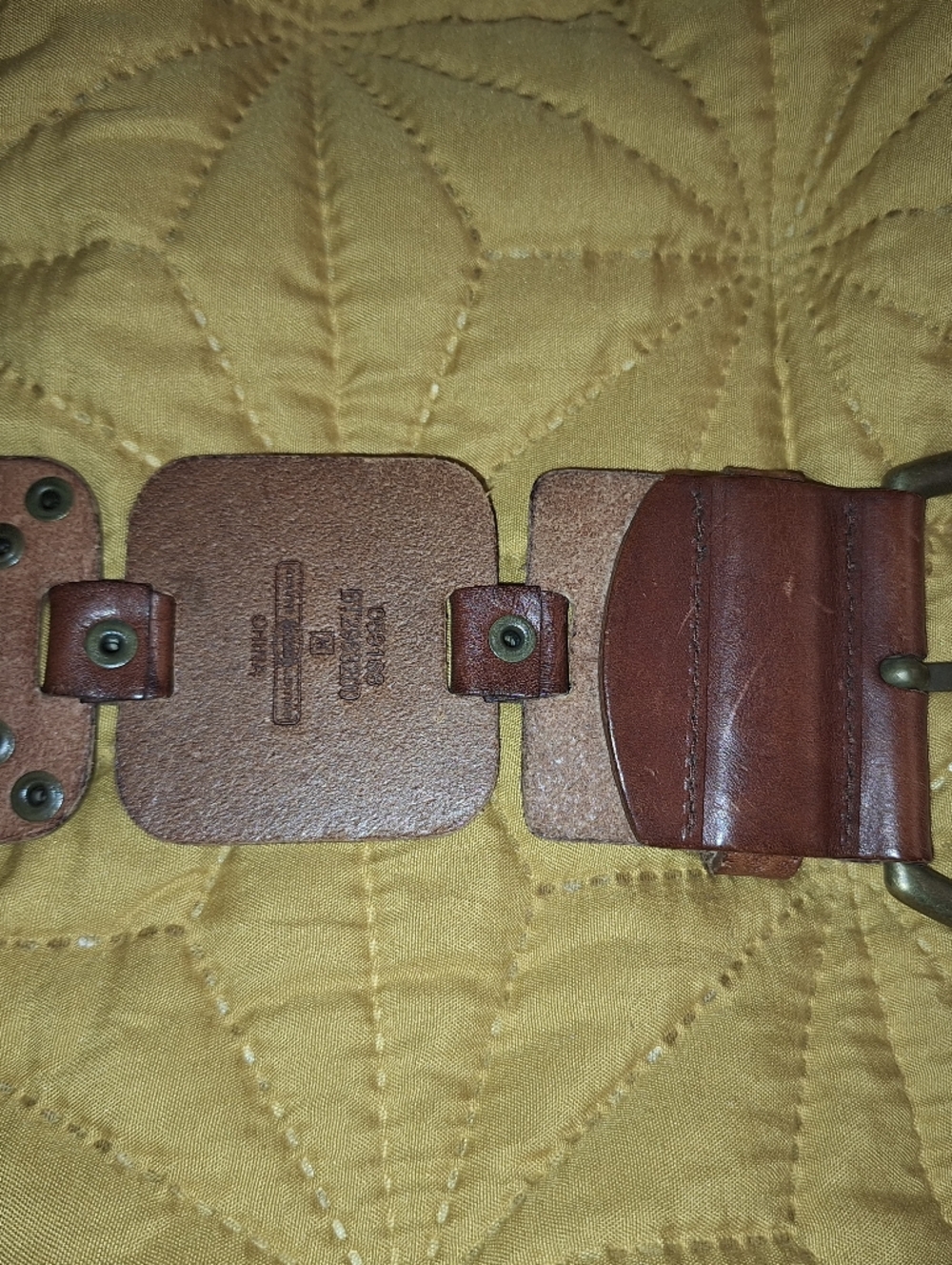 Brown Studded Leather Belt. Western, Hobo, Bohemian. Size Medium - Picture 11 of 11